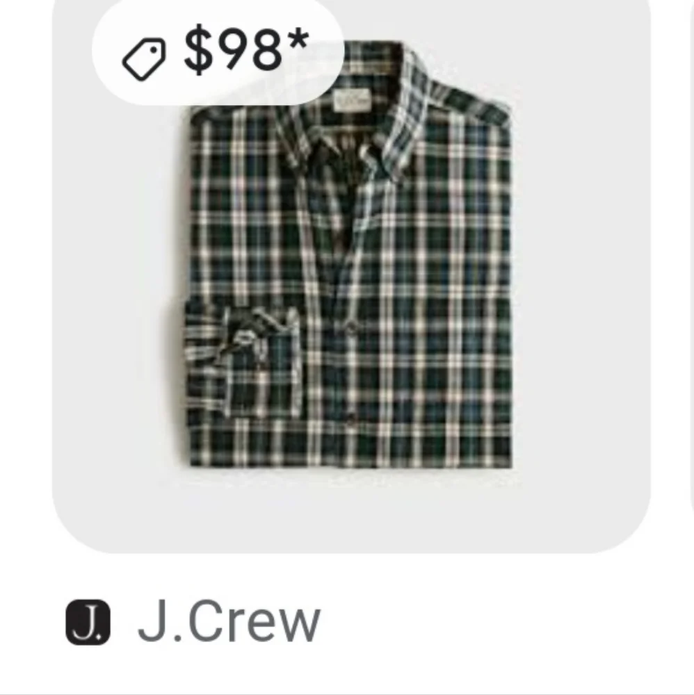 J. Crew Brushed Twill Shirt In TALL MEDIUM Or  UNTUCKED LARGE Blue Plaid NWT $98